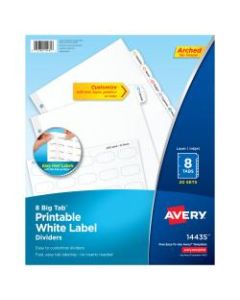 Avery Big Tab Printable Label Dividers, Easy Peel, 8 Tabs, Pack Of 20 Sets