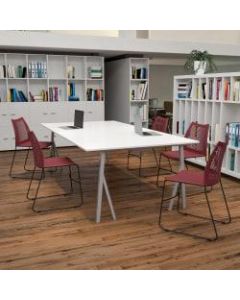 Flash Furniture HERCULES Series Stack Chairs, Red, Set Of 5 Chairs