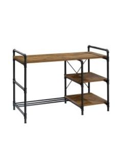 Sauder Iron City 48inW Computer Desk, Checked Oak