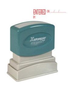 Xstamper Red Ink ENTERED Title Stamp - Message Stamp - "ENTERED" - 0.50in Impression Width x 1.62in Impression Length - 100000 Impression(s) - Red - Recycled - 1 Each