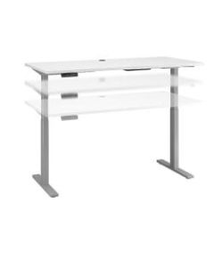 Bush Business Furniture Move 60 Series 60inW x 30inD Height Adjustable Standing Desk, White/Cool Gray Metallic, Standard Delivery