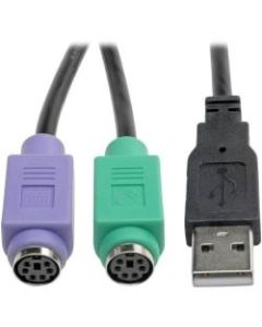 Tripp Lite 6 Inch USB to PS/2 Adapter Keyboard and Mouse USB-A o 2x Mini-Din M/F - (A M to 2x Mini-Din6 F)