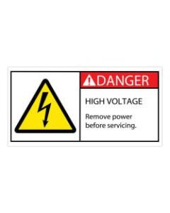 Tape Logic Durable Rectangle Safety Labels, DSL514, 2in x 4in, Danger High Voltage, Roll Of 25 Labels