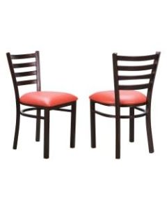 Linon Jordan Metal Side Chairs, Red/Antique Bronze, Set Of 2 Chairs