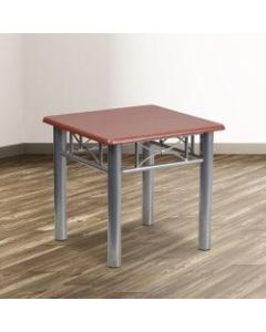 Flash Furniture Steel End Table, 19-3/4inH x 21inW x 21inD, Mahogany/Silver