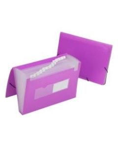 SKILCRAFT 12-Tab Poly Expandable File Folder, 1-1/4in Expansion, Letter Size, Purple (AbilityOne 7530016597147)