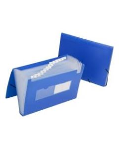 SKILCRAFT 12-Tab Poly Expandable File Folder, 1-1/4in Expansion, Letter Size, Blue (AbilityOne 7530016597148)