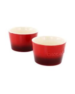 Crock-Pot Artisan 2-Piece Stoneware Ramekin Set, 8 Oz, Red