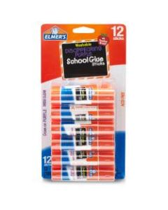 Elmers Disappearing Glue Sticks, 0.21 Oz, Purple, Pack Of 12