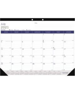 Blueline DuraGlobe 13-Month Academic Desk Pad Calendar, 22in x 17in, 100% Recycled, July 2021 To July 2022, CA177227