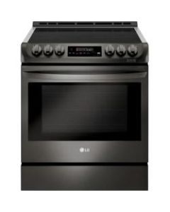LG LSE4616BD Electric Range - 30in - Single Oven x Oven(s) - 5 x Cooking Element(s) - Electric Induction - Smoothtop - 6.30 ft³ Primary Oven - Convection Primary Oven - Electric Oven - Electronic Clock/Timer - Slide-in - Black Stainless Steel