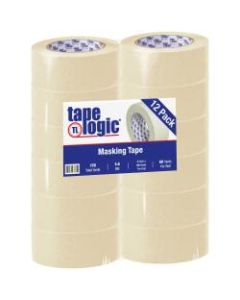 Tape Logic 2400 Masking Tape, 3in Core, 2in x 180ft, Natural, Pack Of 12