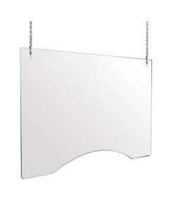 Deflecto Acrylic Hanging Barriers, 24inH x 36inW x 3/16inD, Landscape, Clear, Set Of 2 Barriers