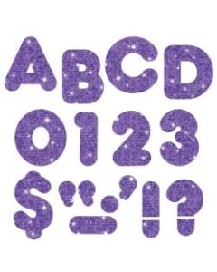 TREND Ready Letters, Glitter, 3in, Purple Sparkle, Pack Of 124