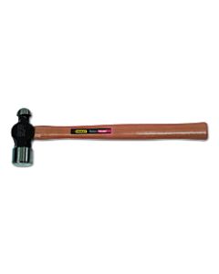 Ball Pein Hammer, Straight Hickory Handle, 16 in, High Carbon Steel 32 oz Head