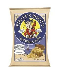 B&G Pirates Booty White Cheddar Rice/Corn Puffs - Gluten-free, No Artificial Flavor, No Artificial Color, Preservative-free - White Cheddar - 1 oz - 24 / Carton