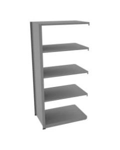 Tennsco Capstone Steel Adjustable Add-On Shelving Unit, 5 Shelves, 76inH x 36inW x 24inD, Medium Gray
