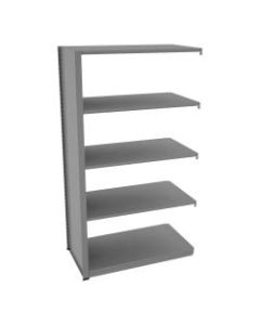 Tennsco Capstone Steel Adjustable Add-On Shelving Unit, 5 Shelves, 88inH x 42inW x 24inD, Medium Gray
