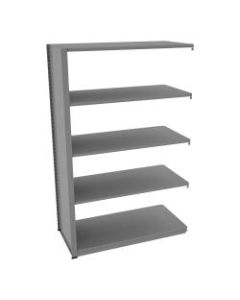 Tennsco Capstone Steel Adjustable Add-On Shelving Unit, 5 Shelves, 88inH x 48inW x 24inD, Medium Gray