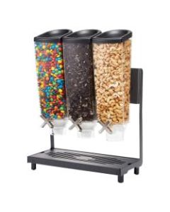Rosseto Serving Solutions EZ-PRO Dry Food Dispenser, 3-Container, Tabletop Stand With Catch Tray, 384 Oz, Matte Black