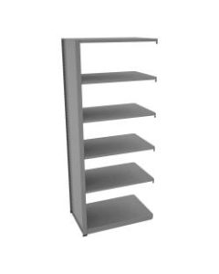 Tennsco Capstone Steel Adjustable Add-On Shelving Unit, 6 Shelves, 88inH x 36inW x 24inD, Medium Gray