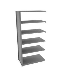 Tennsco Capstone Steel Adjustable Add-On Shelving Unit, 6 Shelves, 88inH x 42inW x 24inD, Medium Gray