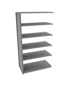 Tennsco Capstone Steel Adjustable Add-On Shelving Unit, 6 Shelves, 88inH x 48inW x 24inD, Medium Gray