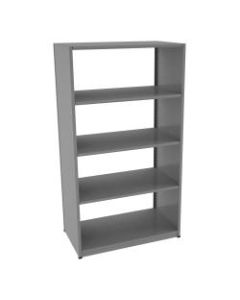 Tennsco Capstone Steel Adjustable Shelving Unit, 5 Shelves, 76inH x 42inW x 24inD, Medium Gray