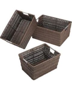 Whitmor Storage Bin - External Dimensions: 14.8in Width x 6.5in Depth x 11.5in Height - 6 x Quarter - Plastic - Brown - For Multipurpose - 3