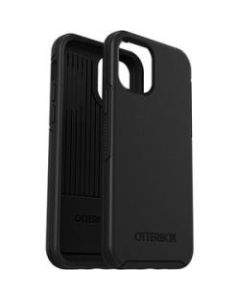 OtterBox Symmetry Series Antimicrobial Case for iPhone 12 and iPhone 12 Pro - For Apple iPhone 12, iPhone 12 Pro Smartphone - Black - Bacterial Resistant, Drop Resistant, Bump Resistant - Polycarbonate, Synthetic Rubber