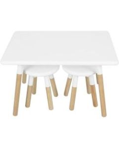 Ace Casual Childrens Table Set, 18-15/16inH x 23-5/8inW x 28-3/4inD, White/Natural