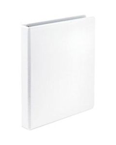 Samsill Economy 1in View Ring Binder - 1in Binder Capacity - Letter - 8 1/2in x 11in Sheet Size - 200 Sheet Capacity - 3 x Round Ring Fastener(s) - 2 Internal Pocket(s) - Polypropylene-covered Chipboard, Chipboard - White