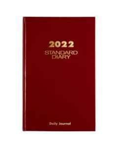 AT-A-GLANCE Standard Daily Diary And Address Book, 12in x 7-3/4in, Red