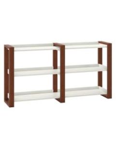 kathy ireland Home by Bush Furniture Voss Console Table With Shelves, Cotton White/Serene Cherry, Standard Delivery
