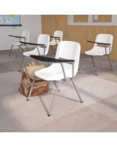 Flash Furniture Ergonomic Shell Chairs, White, Set Of 5 Chairs
