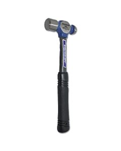 Ball Pein Hammer, Straight Fiberglass Handle, 13 in, Forged Steel 16 oz Head