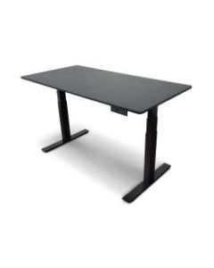 Luxor 59inW Wood Electric Standing Desk, Black Oak/Black