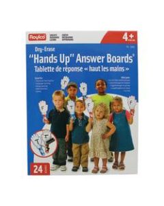 Roylco Hands Up Dry-Erase Answer Boards, 5in x 11 1/2in, White, Pack Of 24