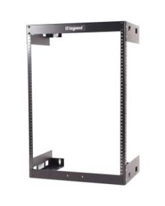 C2G 30U Wall Mount Open Frame Rack - 12in Deep (TAA Compliant) - 19in 15U Wide Wall Mountable for LAN Switch - Black Textured, Black Powder Coat - 200 lb x Maximum Weight Capacity"