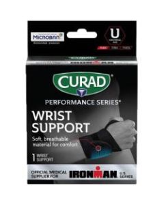 CURAD Universal Wraparound Wrist Support With Microban, Black