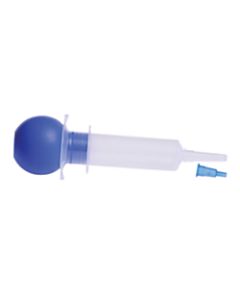 Medline Enteral Feeding And Irrigation Syringes, Bulb, 60 CC, Blue/Clear, Case Of 30
