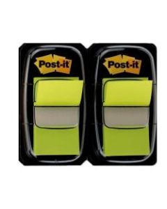 Post-it Flags, 1in x 1 -11/16in, Bright Green, 50 Flags Per Pad, Pack Of 2 Pads