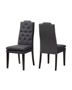 Baxton Studio 9113 Dylin Dining Chairs, Charcoal, Set Of 2 Chairs