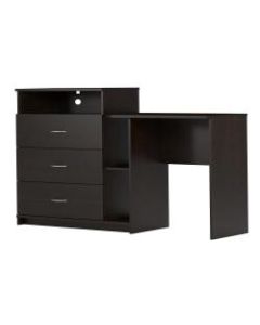 Ameriwood Home Rebel 3-In-1 Media Dresser And Desk, Espresso