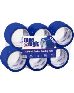 Tape Logic Carton-Sealing Tape, 3in Core, 3in x 55 Yd., Blue, Pack Of 6