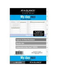 AT-A-GLANCE Daily/Monthly Planner Refill, Desk Size, 5-1/2in x 8-1/2in, January To December 2022, 481-225A