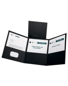Oxford Tri-Fold Executive Pocket Folders, Letter Size, Black, Pack Of 20