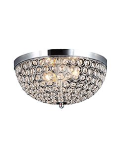 Elegant Designs 2-Light Flush-Mounted Ceiling Light, 13inW, Elipse, Chrome