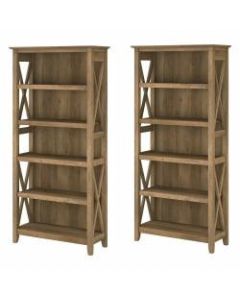 Bush Furniture Key West 5-Shelf Bookcase Set, Reclaimed Pine, Standard Delivery