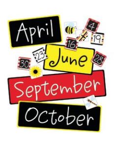Barker Creek Calendar Month And Number Set, 9in x 12in, Buffalo Plaid And Wide Stripes, Pre-K - College